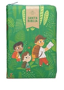 Portada de Niños Biblia - Rv60 Interactiva Gr Niño Verde Zipper - ISBN 9798384510697